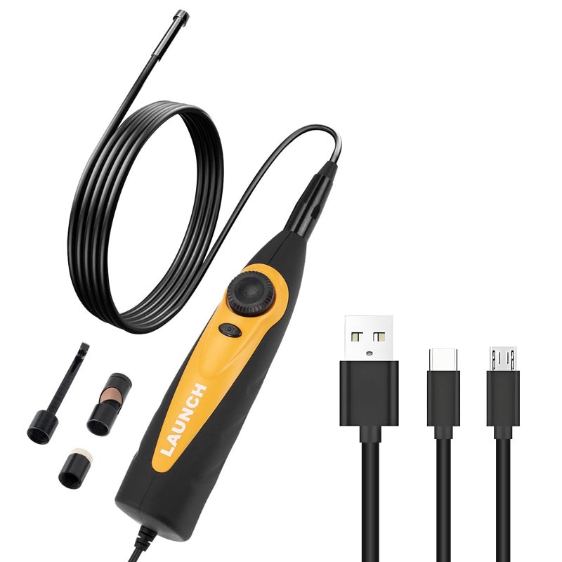 LAUNCH X431 VSP100 Endoscope Work with X431 Tablet 55mm UltraThin Digital HD USB Video Inspection Camera MultiAngle Imaging OneClick Snapshot IP67 Waterproof Borescope Videoscope